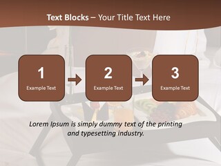 A Bed With A Tray Of Food On Top Of It PowerPoint Template