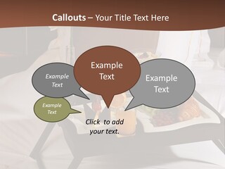 A Bed With A Tray Of Food On Top Of It PowerPoint Template