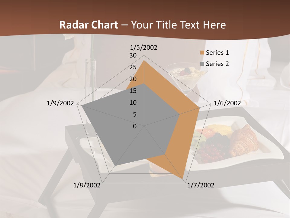 A Bed With A Tray Of Food On Top Of It PowerPoint Template