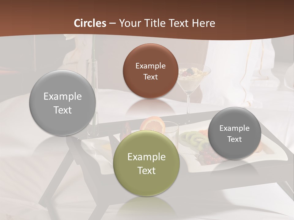 A Bed With A Tray Of Food On Top Of It PowerPoint Template