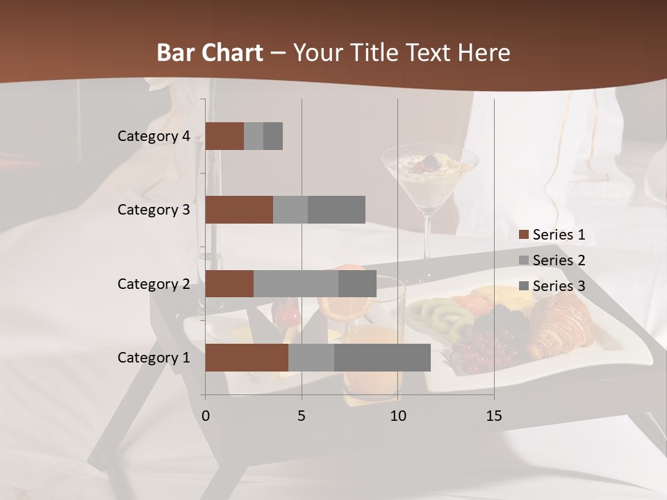 A Bed With A Tray Of Food On Top Of It PowerPoint Template