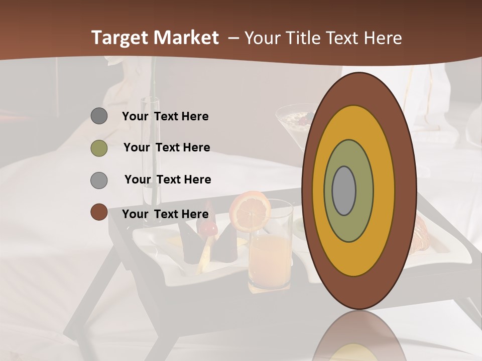 A Bed With A Tray Of Food On Top Of It PowerPoint Template