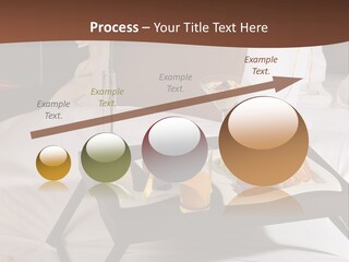 A Bed With A Tray Of Food On Top Of It PowerPoint Template