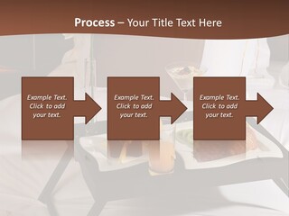 A Bed With A Tray Of Food On Top Of It PowerPoint Template