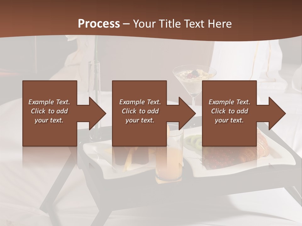 A Bed With A Tray Of Food On Top Of It PowerPoint Template