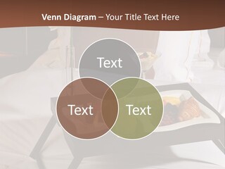 A Bed With A Tray Of Food On Top Of It PowerPoint Template