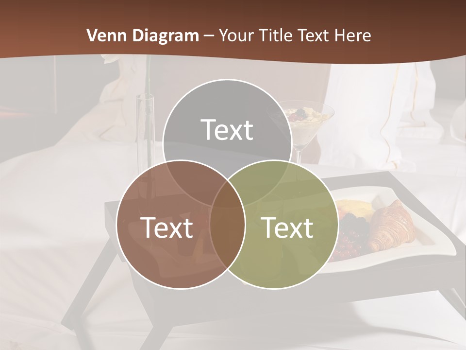 A Bed With A Tray Of Food On Top Of It PowerPoint Template
