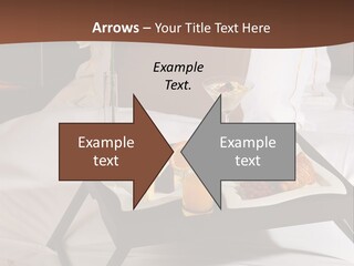 A Bed With A Tray Of Food On Top Of It PowerPoint Template