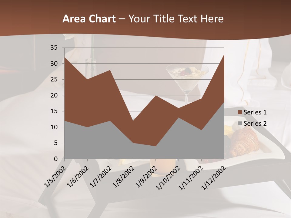 A Bed With A Tray Of Food On Top Of It PowerPoint Template