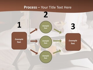 A Bed With A Tray Of Food On Top Of It PowerPoint Template
