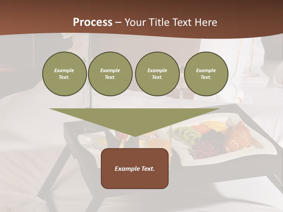 A Bed With A Tray Of Food On Top Of It PowerPoint Template