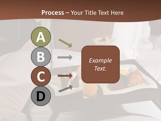 A Bed With A Tray Of Food On Top Of It PowerPoint Template