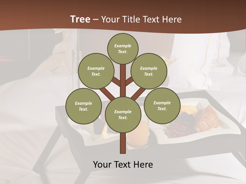 A Bed With A Tray Of Food On Top Of It PowerPoint Template