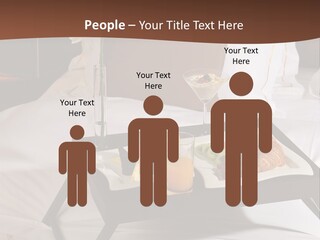 A Bed With A Tray Of Food On Top Of It PowerPoint Template