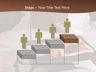 A Bed With A Tray Of Food On Top Of It PowerPoint Template