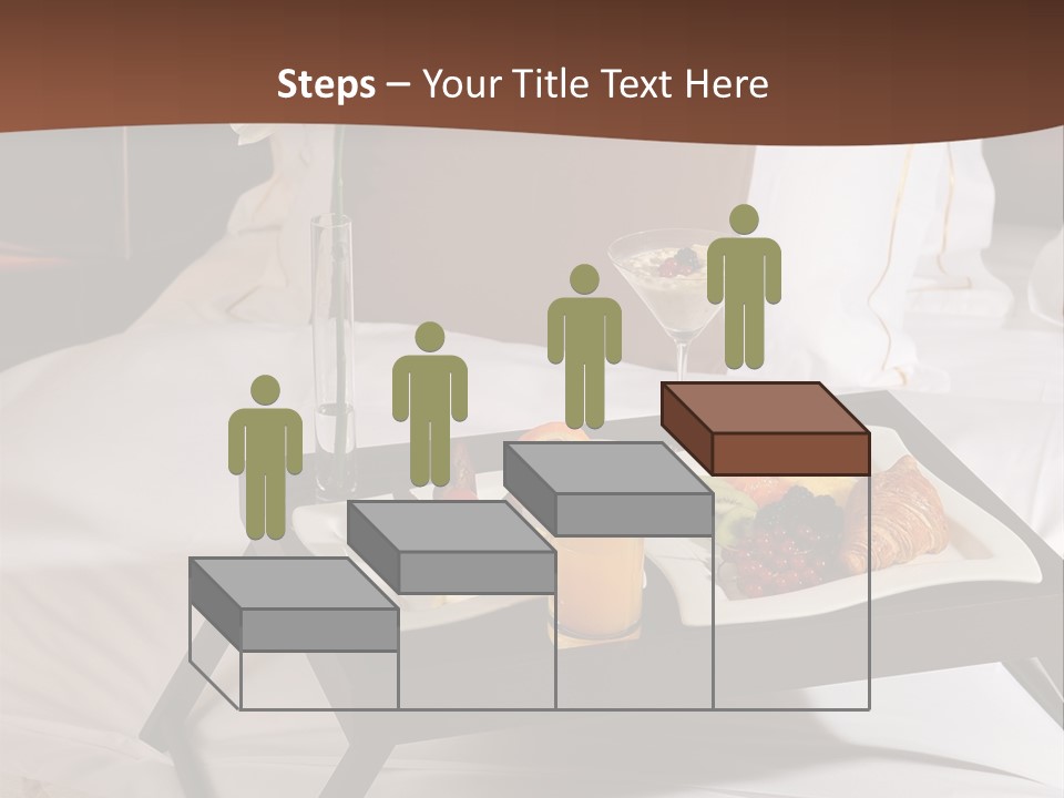 A Bed With A Tray Of Food On Top Of It PowerPoint Template