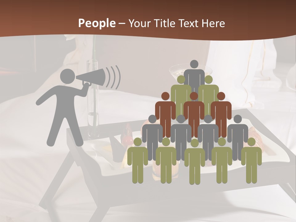 A Bed With A Tray Of Food On Top Of It PowerPoint Template