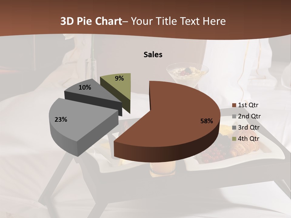 A Bed With A Tray Of Food On Top Of It PowerPoint Template
