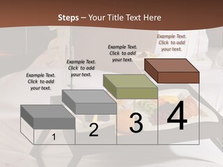 A Bed With A Tray Of Food On Top Of It PowerPoint Template