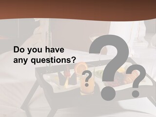 A Bed With A Tray Of Food On Top Of It PowerPoint Template