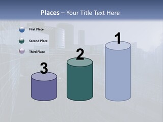 A Powerpoint Presentation With A Cityscape In The Background PowerPoint Template