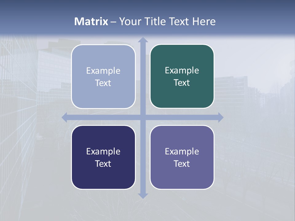 A Powerpoint Presentation With A Cityscape In The Background PowerPoint Template