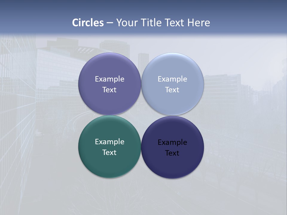 A Powerpoint Presentation With A Cityscape In The Background PowerPoint Template