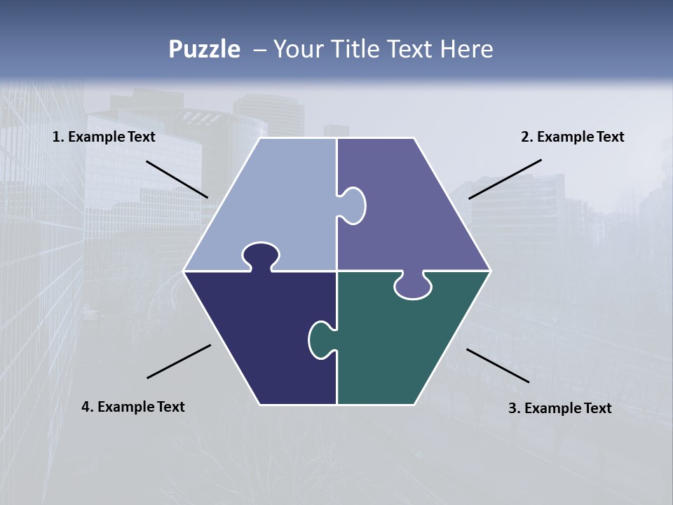 A Powerpoint Presentation With A Cityscape In The Background PowerPoint Template