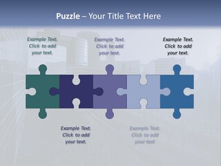 A Powerpoint Presentation With A Cityscape In The Background PowerPoint Template