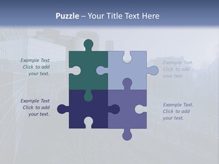 A Powerpoint Presentation With A Cityscape In The Background PowerPoint Template