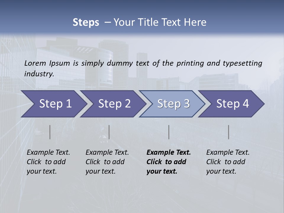 A Powerpoint Presentation With A Cityscape In The Background PowerPoint Template