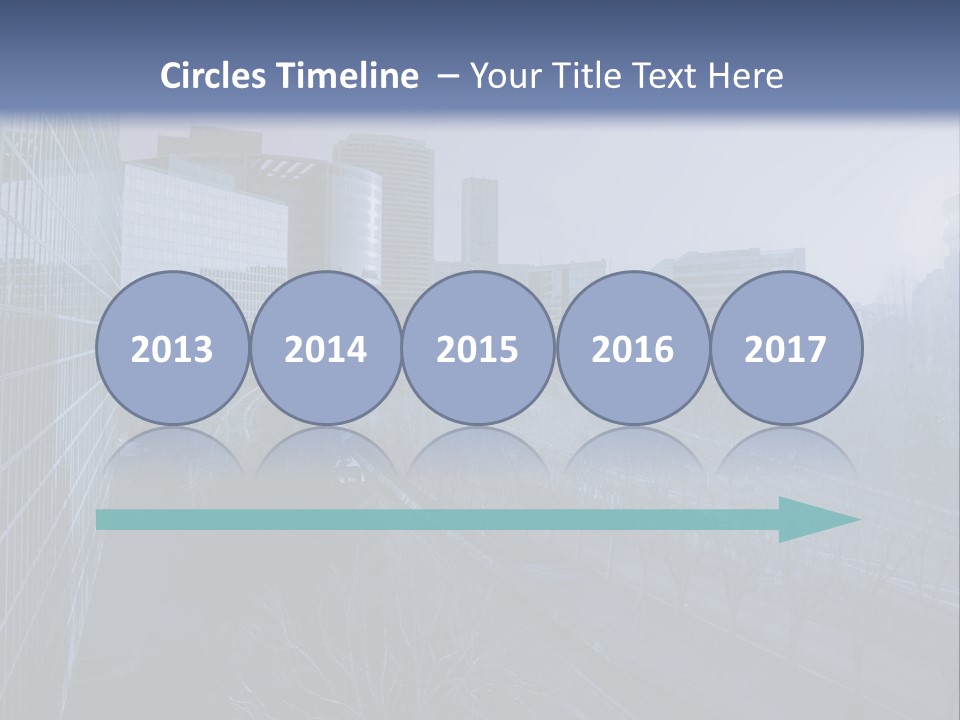 A Powerpoint Presentation With A Cityscape In The Background PowerPoint Template