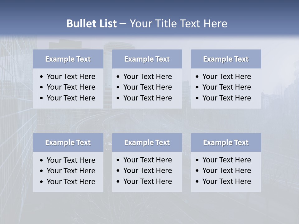 A Powerpoint Presentation With A Cityscape In The Background PowerPoint Template
