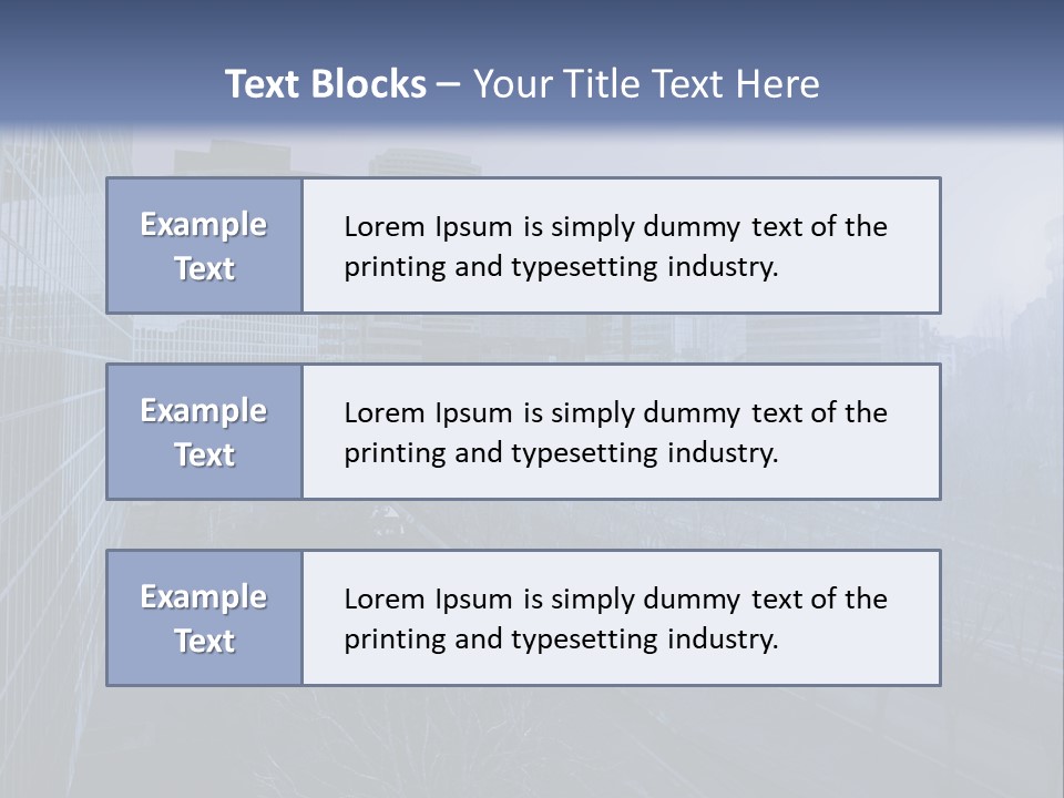 A Powerpoint Presentation With A Cityscape In The Background PowerPoint Template