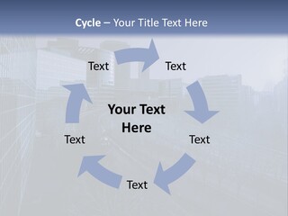 A Powerpoint Presentation With A Cityscape In The Background PowerPoint Template