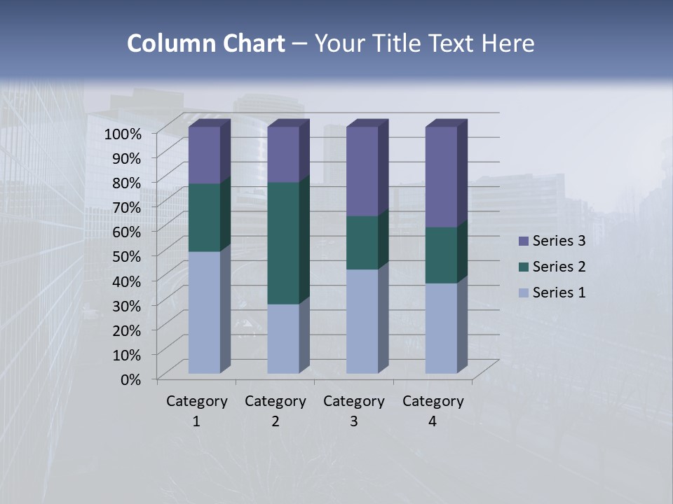A Powerpoint Presentation With A Cityscape In The Background PowerPoint Template