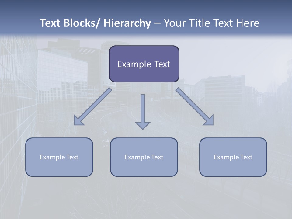 A Powerpoint Presentation With A Cityscape In The Background PowerPoint Template