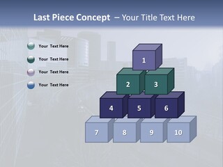A Powerpoint Presentation With A Cityscape In The Background PowerPoint Template
