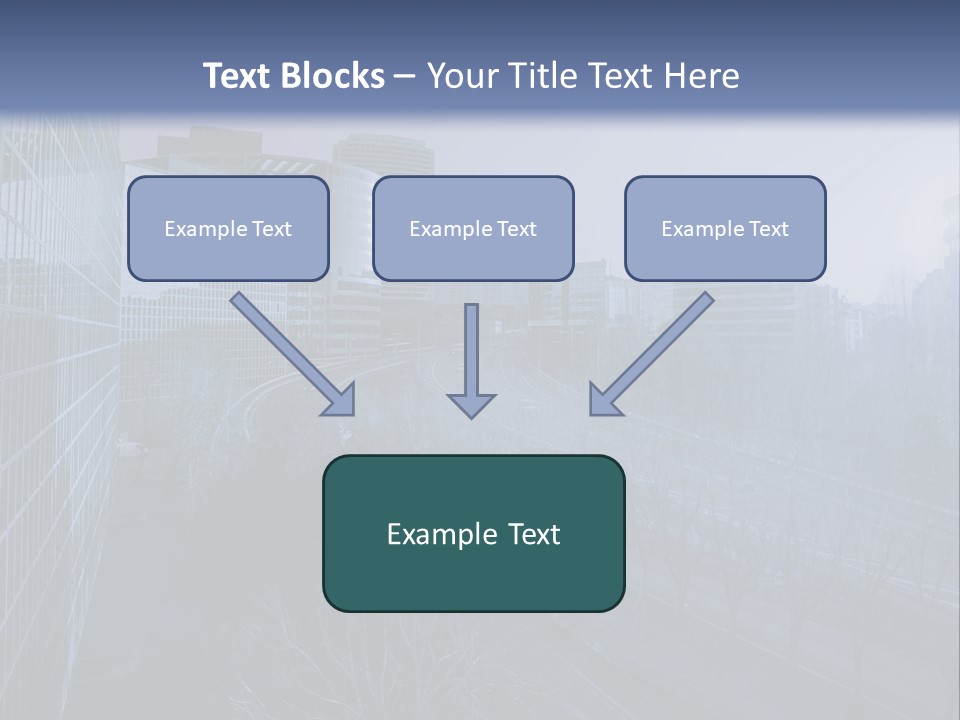 A Powerpoint Presentation With A Cityscape In The Background PowerPoint Template