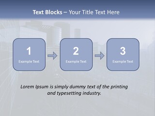 A Powerpoint Presentation With A Cityscape In The Background PowerPoint Template