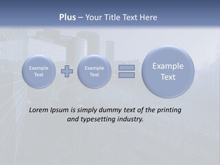A Powerpoint Presentation With A Cityscape In The Background PowerPoint Template