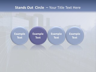A Powerpoint Presentation With A Cityscape In The Background PowerPoint Template