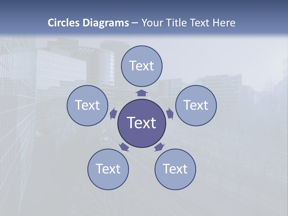 A Powerpoint Presentation With A Cityscape In The Background PowerPoint Template