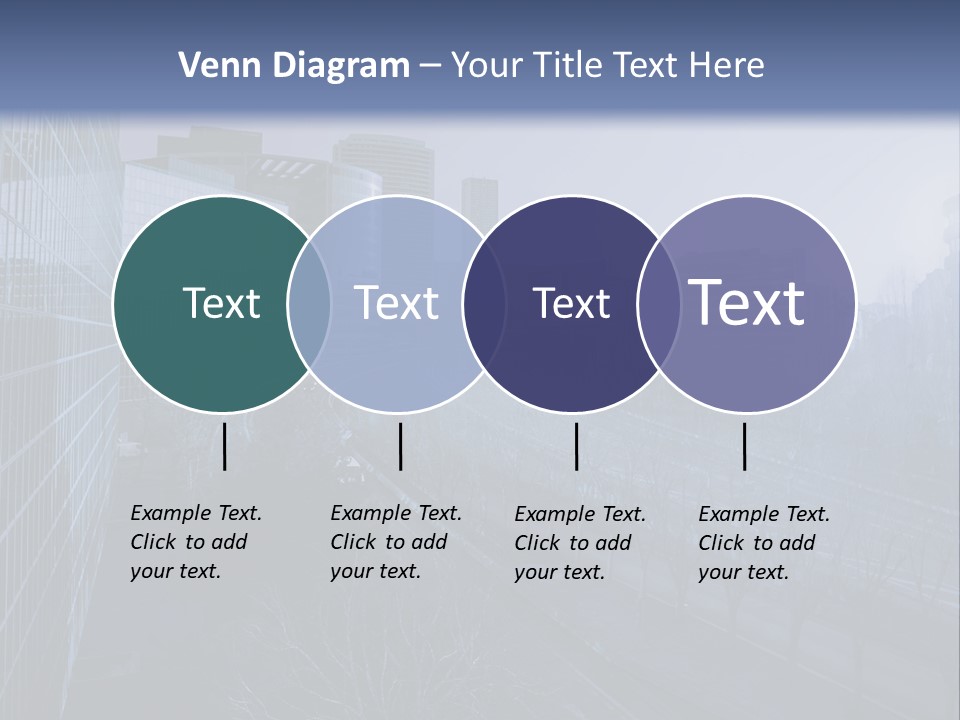 A Powerpoint Presentation With A Cityscape In The Background PowerPoint Template