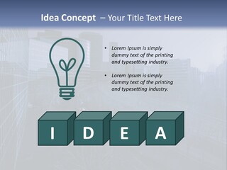 A Powerpoint Presentation With A Cityscape In The Background PowerPoint Template