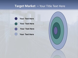 A Powerpoint Presentation With A Cityscape In The Background PowerPoint Template