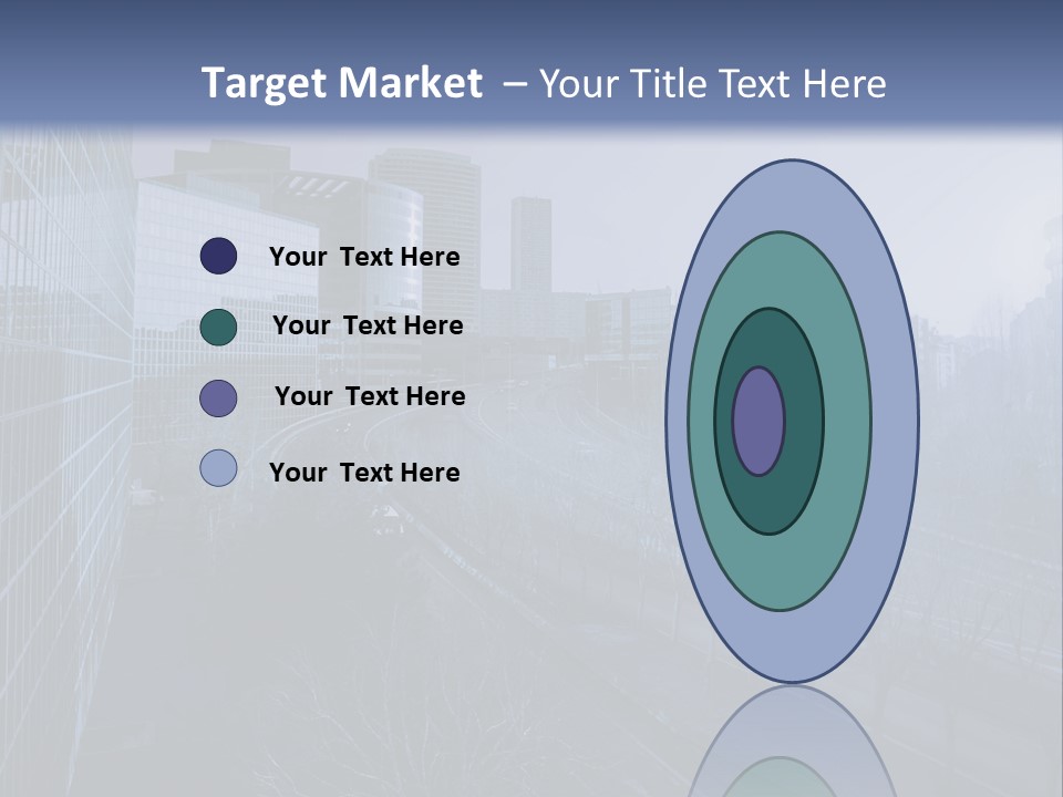 A Powerpoint Presentation With A Cityscape In The Background PowerPoint Template