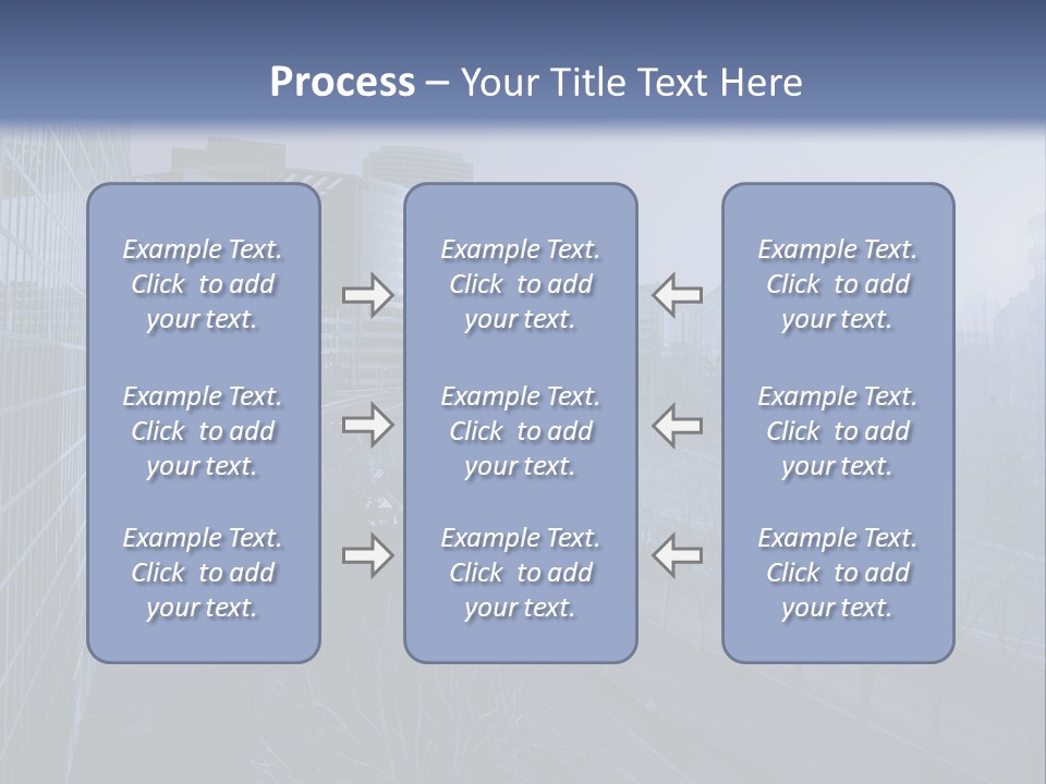 A Powerpoint Presentation With A Cityscape In The Background PowerPoint Template