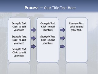 A Powerpoint Presentation With A Cityscape In The Background PowerPoint Template