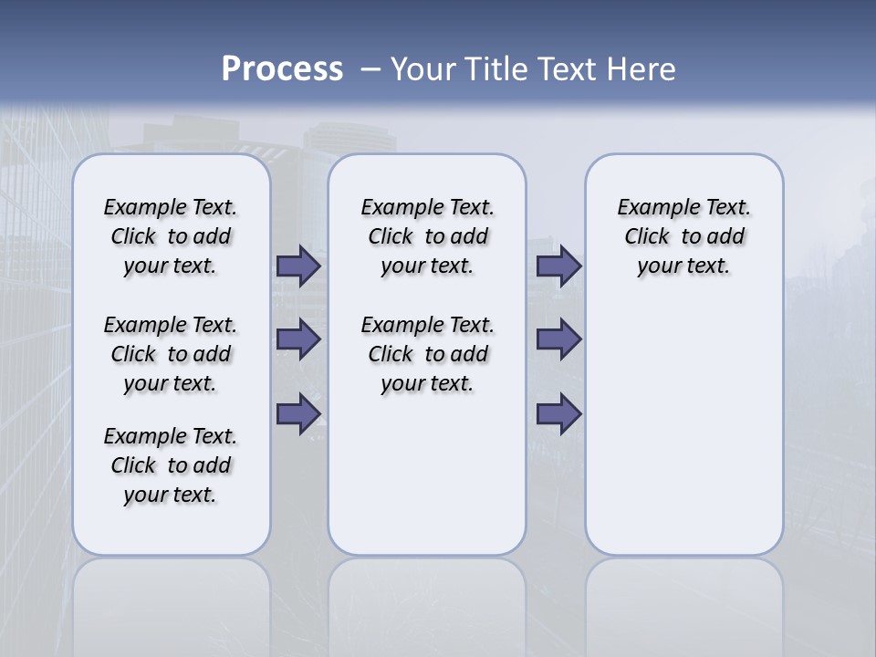 A Powerpoint Presentation With A Cityscape In The Background PowerPoint Template